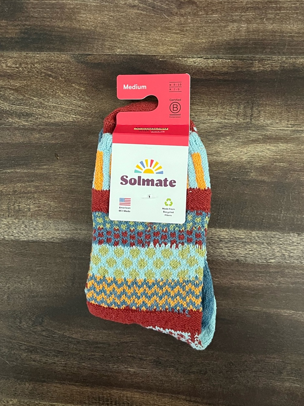 Women’s Medium Multicolor Solmate Socks brand new